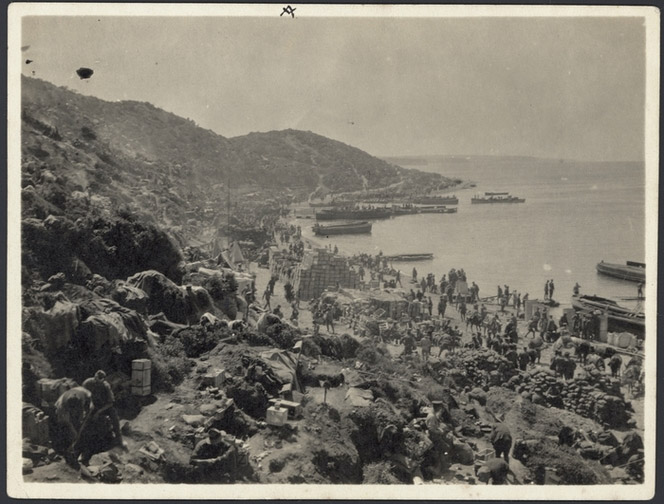 The beach at Kapa Tepe, Gallipoli Peninsula, Turkey. Alexander Turnbull Library, Ref: PAColl-8147-1-08.