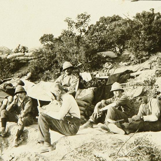 Men of the Otago Battalion at Tahuna Park, 1914.
